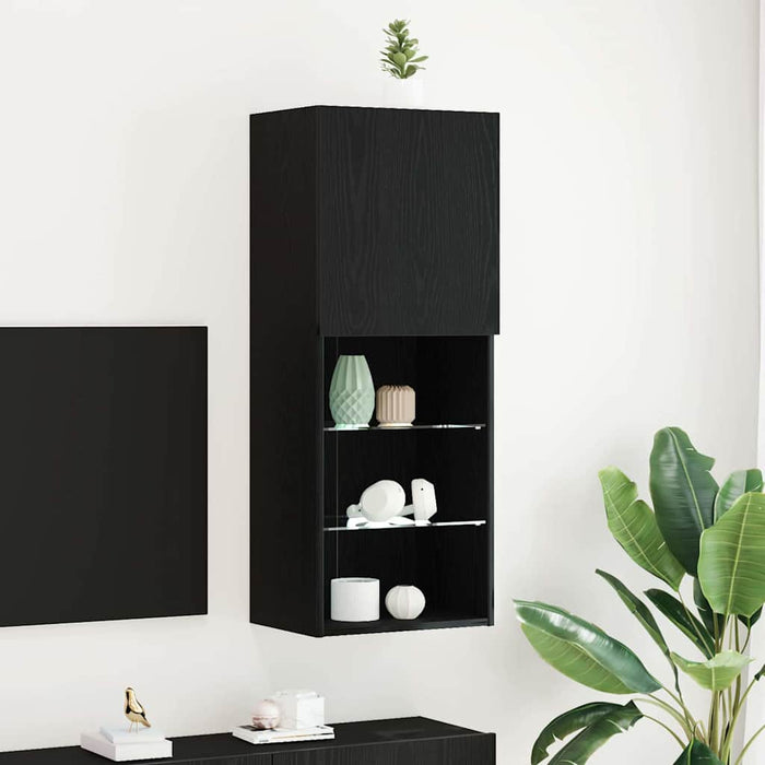 Set comodă TV Stejar Negru 40,5 x 30 x 102 cm Lemn compozit - WALTI WALTI