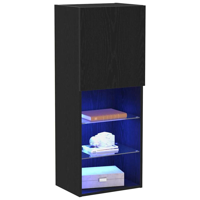 Set comodă TV Stejar Negru 40,5 x 30 x 102 cm Lemn compozit - WALTI WALTI