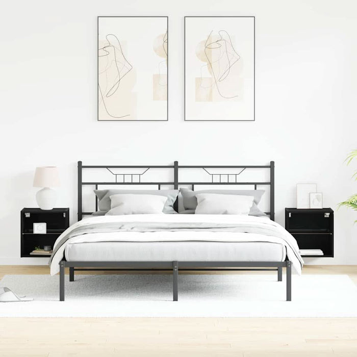 Raft suspendat 2 pcs Negru 40 x 28.5 x 40 cm Lemn compozit - WALTI WALTI