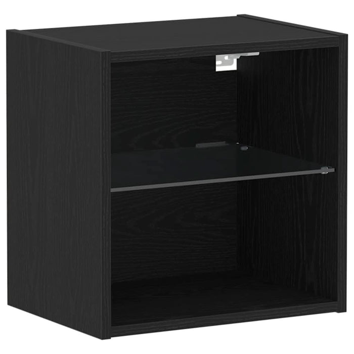 Raft suspendat 2 pcs Negru 40 x 28.5 x 40 cm Lemn compozit - WALTI WALTI