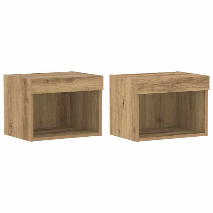 Set comodă TV Pe perete 2 pcs Stejar Artizanal 40 x 30 x 30 cm - WALTI WALTI