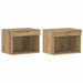 Set comodă TV Pe perete 2 pcs Stejar Artizanal 40 x 30 x 30 cm - WALTI WALTI