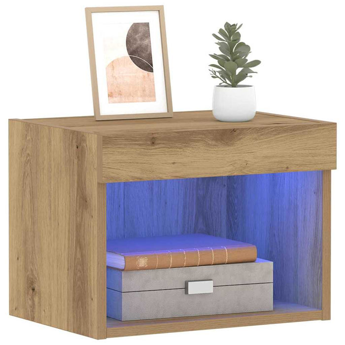 Set comodă TV Pe perete 2 pcs Stejar Artizanal 40 x 30 x 30 cm - WALTI WALTI