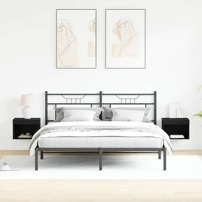 Set comodă TV 2 pcs Stejar Negru 40 x 30 x 30 cm Lemn compozit - WALTI WALTI