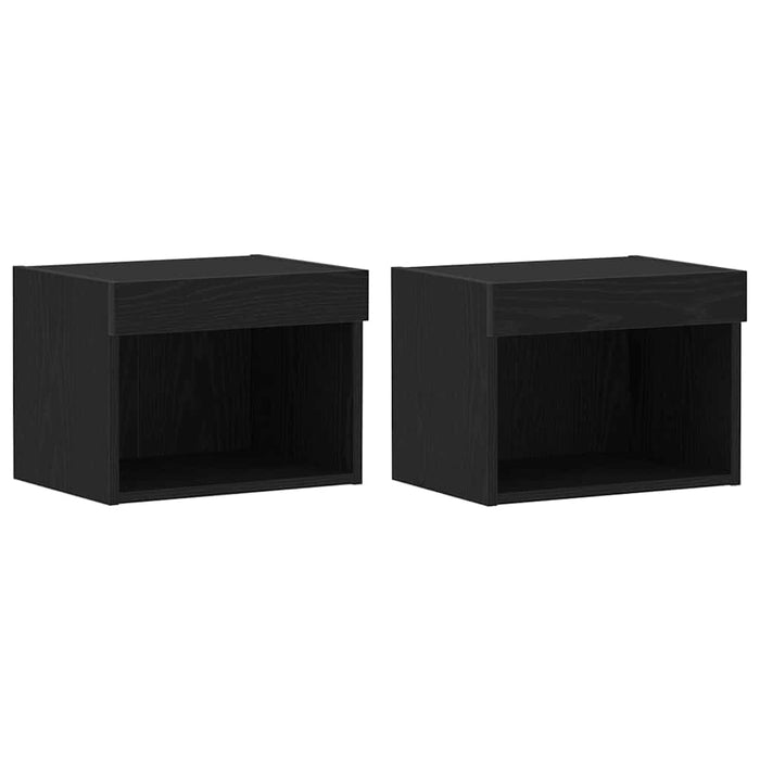 Set comodă TV 2 pcs Stejar Negru 40 x 30 x 30 cm Lemn compozit - WALTI WALTI