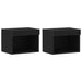 Set comodă TV 2 pcs Stejar Negru 40 x 30 x 30 cm Lemn compozit - WALTI WALTI