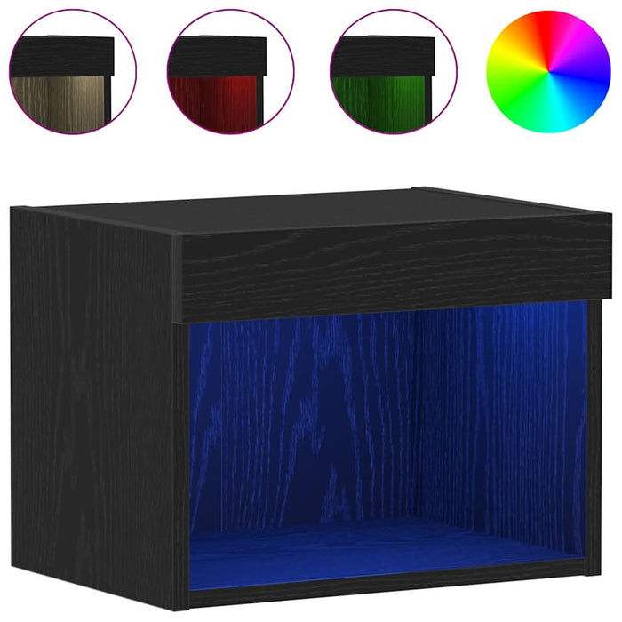 Set comodă TV 2 pcs Stejar Negru 40 x 30 x 30 cm Lemn compozit - WALTI WALTI