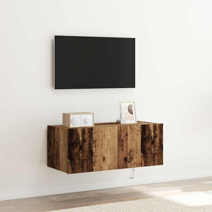 Dulap TV de perete Lemn Vechi 80 x 35 x 31 cm Lemn compozit - WALTI WALTI