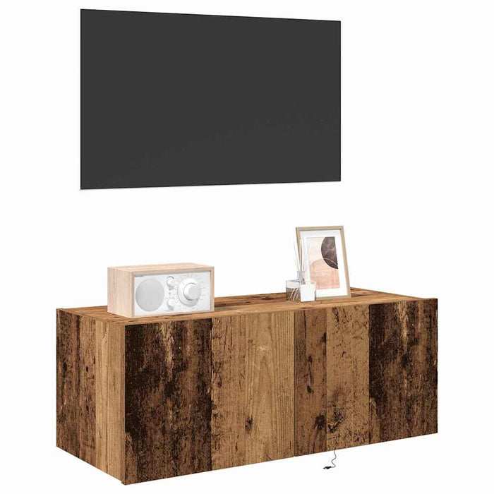 Dulap TV de perete Lemn Vechi 80 x 35 x 31 cm Lemn compozit - WALTI WALTI
