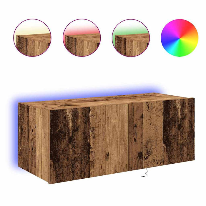 Dulap TV de perete Lemn Vechi 80 x 35 x 31 cm Lemn compozit - WALTI WALTI