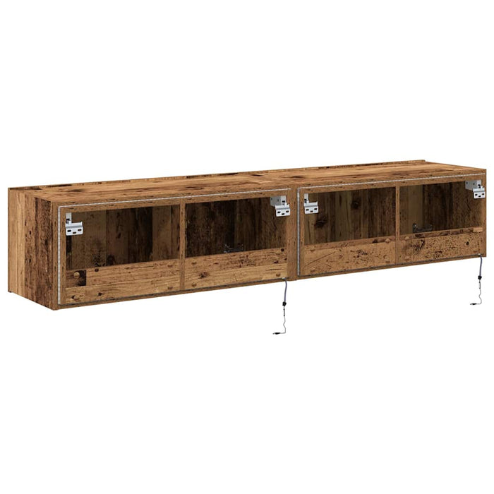 Dulap TV de perete Pe perete 2 pcs Lemn Vechi 80 x 35 x 31 cm - WALTI WALTI
