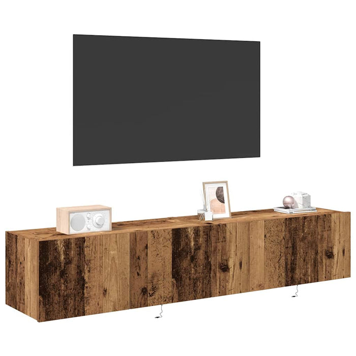 Dulap TV de perete Pe perete 2 pcs Lemn Vechi 80 x 35 x 31 cm - WALTI WALTI