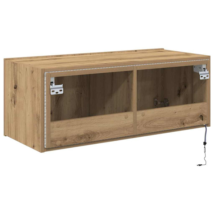 Dulap TV de perete Pe perete Stejar Artizanal 80 x 35 x 31 cm - WALTI WALTI