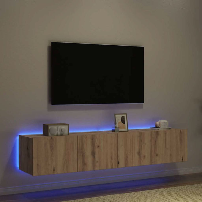 Dulap TV de perete 2 pcs Stejar Artizanal 80 x 35 x 31 cm - WALTI WALTI