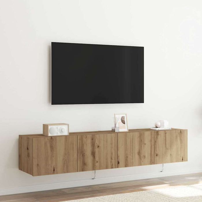 Dulap TV de perete 2 pcs Stejar Artizanal 80 x 35 x 31 cm - WALTI WALTI
