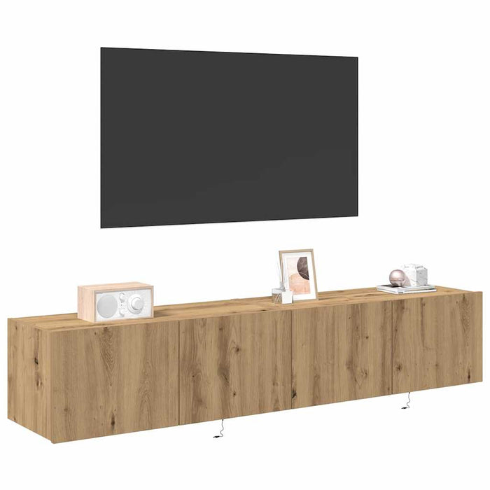 Dulap TV de perete 2 pcs Stejar Artizanal 80 x 35 x 31 cm - WALTI WALTI