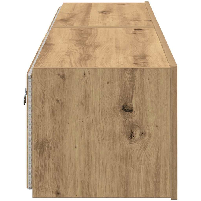 Dulap TV de perete 2 pcs Stejar Artizanal 80 x 35 x 31 cm - WALTI WALTI