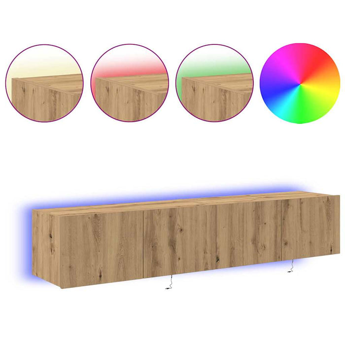 Dulap TV de perete 2 pcs Stejar Artizanal 80 x 35 x 31 cm - WALTI WALTI
