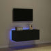 Dulap TV de perete Stejar Negru 80 x 35 x 31 cm Lemn compozit - WALTI WALTI