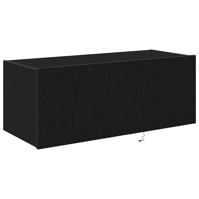 Dulap TV de perete Stejar Negru 80 x 35 x 31 cm Lemn compozit - WALTI WALTI