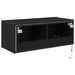 Dulap TV de perete Stejar Negru 80 x 35 x 31 cm Lemn compozit - WALTI WALTI