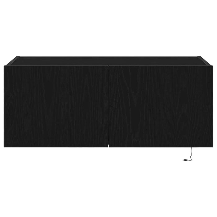 Dulap TV de perete Stejar Negru 80 x 35 x 31 cm Lemn compozit - WALTI WALTI