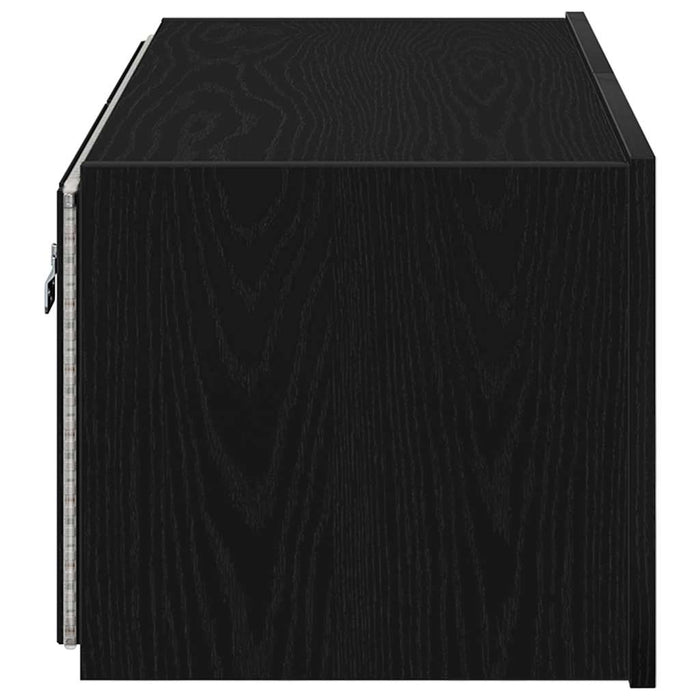 Dulap TV de perete Stejar Negru 80 x 35 x 31 cm Lemn compozit - WALTI WALTI
