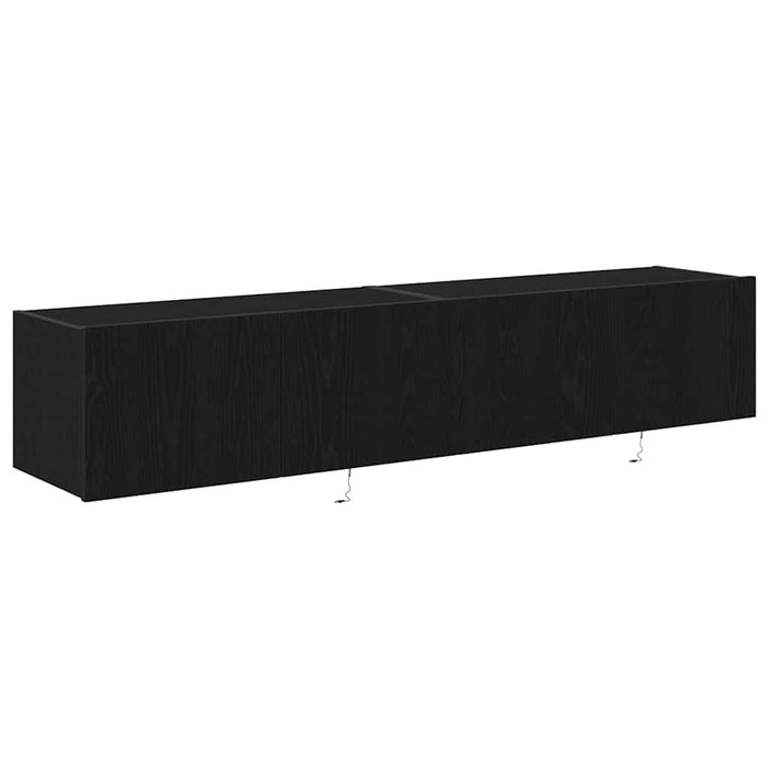 Dulap TV de perete Pe perete 2 pcs Stejar Negru 80 x 35 x 31 cm - WALTI WALTI