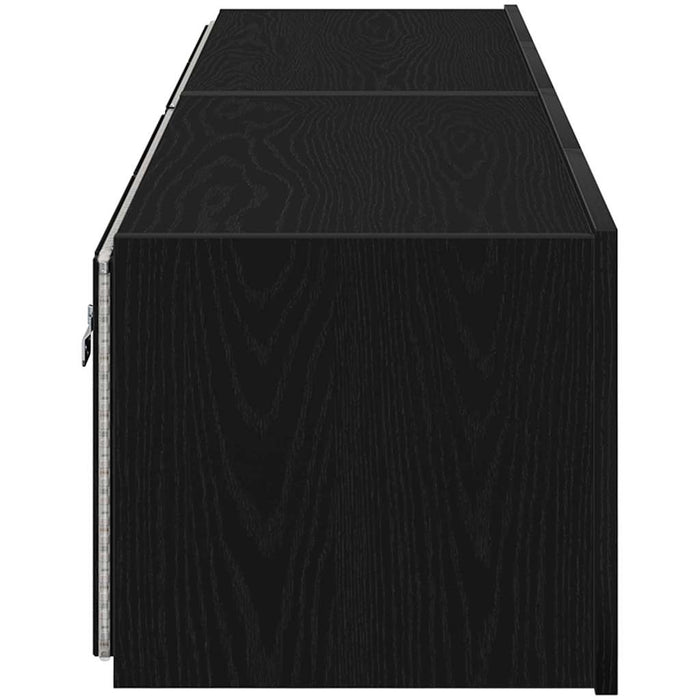 Dulap TV de perete Pe perete 2 pcs Stejar Negru 80 x 35 x 31 cm - WALTI WALTI