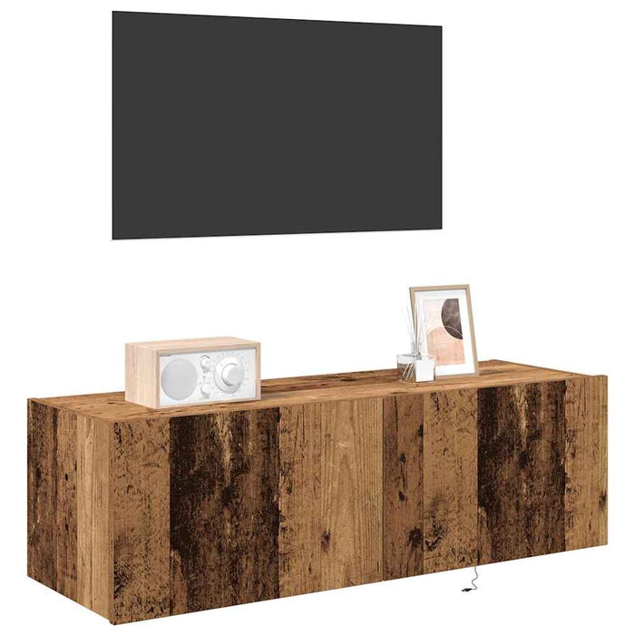 Dulap TV de perete Pe perete 2 pcs Lemn Vechi 100 x 35 x 31 cm - WALTI WALTI