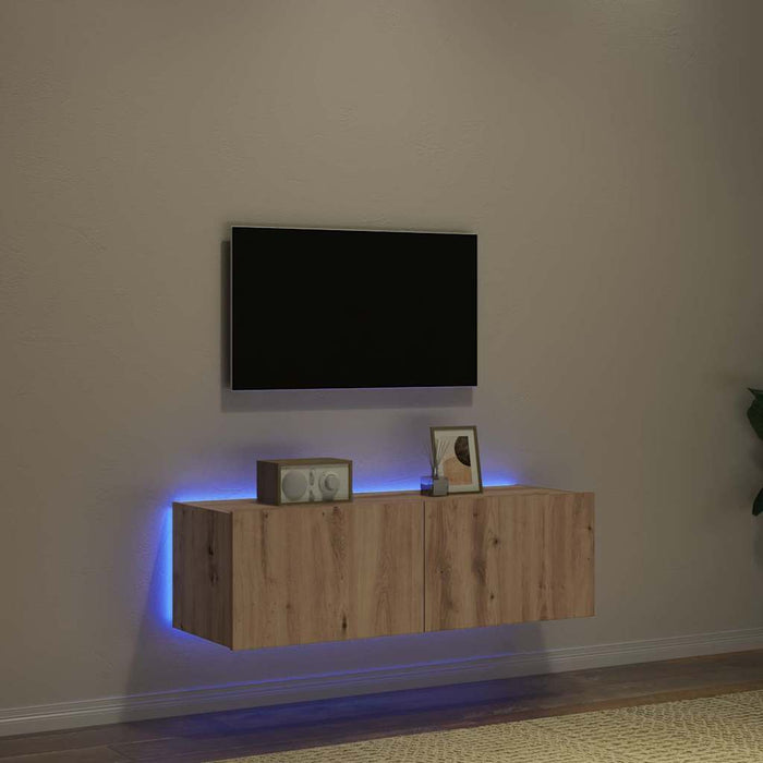 Dulap TV de perete Pe perete Stejar Artizanal 100 x 35 x 31 cm - WALTI WALTI