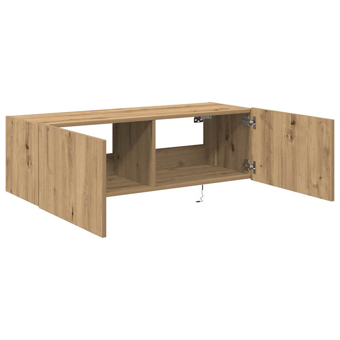 Dulap TV de perete Pe perete Stejar Artizanal 100 x 35 x 31 cm - WALTI WALTI