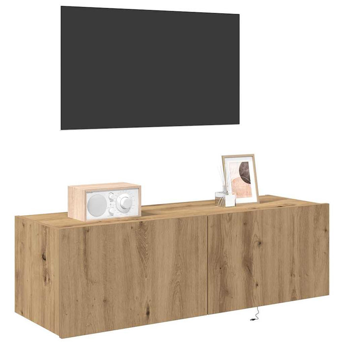 Dulap TV de perete Pe perete Stejar Artizanal 100 x 35 x 31 cm - WALTI WALTI