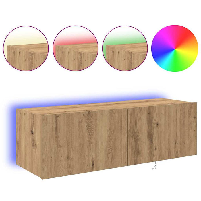 Dulap TV de perete Pe perete Stejar Artizanal 100 x 35 x 31 cm - WALTI WALTI
