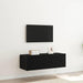 Dulap TV de perete 2 pcs Stejar Negru 100 x 35 x 31 cm - WALTI WALTI