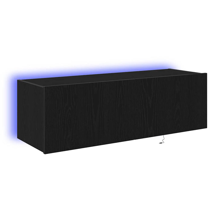 Dulap TV de perete 2 pcs Stejar Negru 100 x 35 x 31 cm - WALTI WALTI