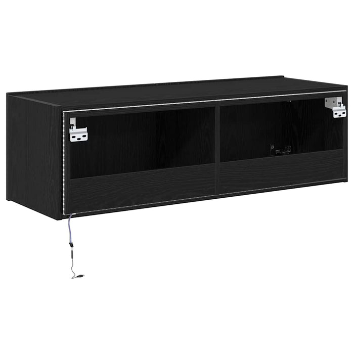 Dulap TV de perete 2 pcs Stejar Negru 100 x 35 x 31 cm - WALTI WALTI