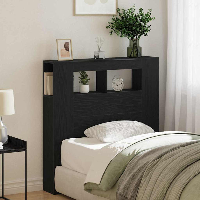 Tăblie LED Stejar Negru 100 x 18,5 x 103,5 cm Lemn compozit - WALTI WALTI
