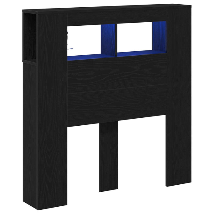 Tăblie LED Stejar Negru 100 x 18,5 x 103,5 cm Lemn compozit - WALTI WALTI