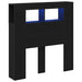 Tăblie LED Stejar Negru 100 x 18,5 x 103,5 cm Lemn compozit - WALTI WALTI