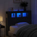 Tăblie LED Stejar Negru 120 x 18,5 x 103,5 cm Lemn compozit - WALTI WALTI