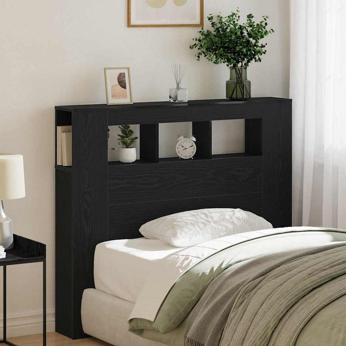 Tăblie LED Stejar Negru 120 x 18,5 x 103,5 cm Lemn compozit - WALTI WALTI