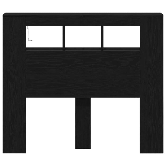Tăblie LED Stejar Negru 120 x 18,5 x 103,5 cm Lemn compozit - WALTI WALTI