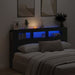 Tăblie LED Stejar Negru 180 x 18,5 x 103,5 cm Lemn compozit - WALTI WALTI