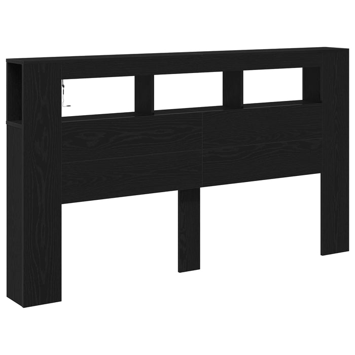 Tăblie LED Stejar Negru 180 x 18,5 x 103,5 cm Lemn compozit - WALTI WALTI