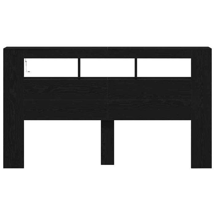 Tăblie LED Stejar Negru 180 x 18,5 x 103,5 cm Lemn compozit - WALTI WALTI