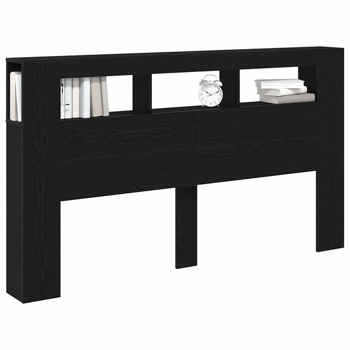 Tăblie LED Stejar Negru 180 x 18,5 x 103,5 cm Lemn compozit - WALTI WALTI
