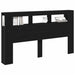 Tăblie LED Stejar Negru 180 x 18,5 x 103,5 cm Lemn compozit - WALTI WALTI