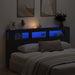Tăblie LED Stejar Negru 200 x 18,5 x 103,5 cm Lemn compozit - WALTI WALTI