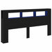 Tăblie LED Stejar Negru 200 x 18,5 x 103,5 cm Lemn compozit - WALTI WALTI